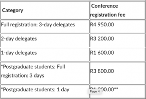 Conference registration fees